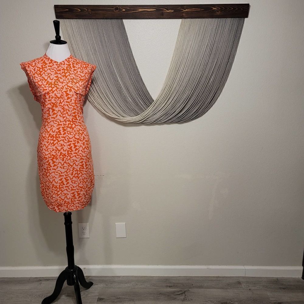 Gap Orange & Pink Camo Print Dress Sz L